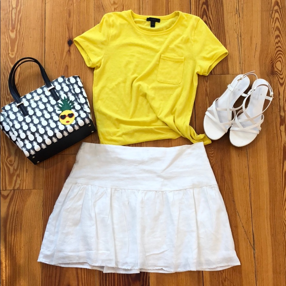 Vineyard vines white linen fit and flare skirt